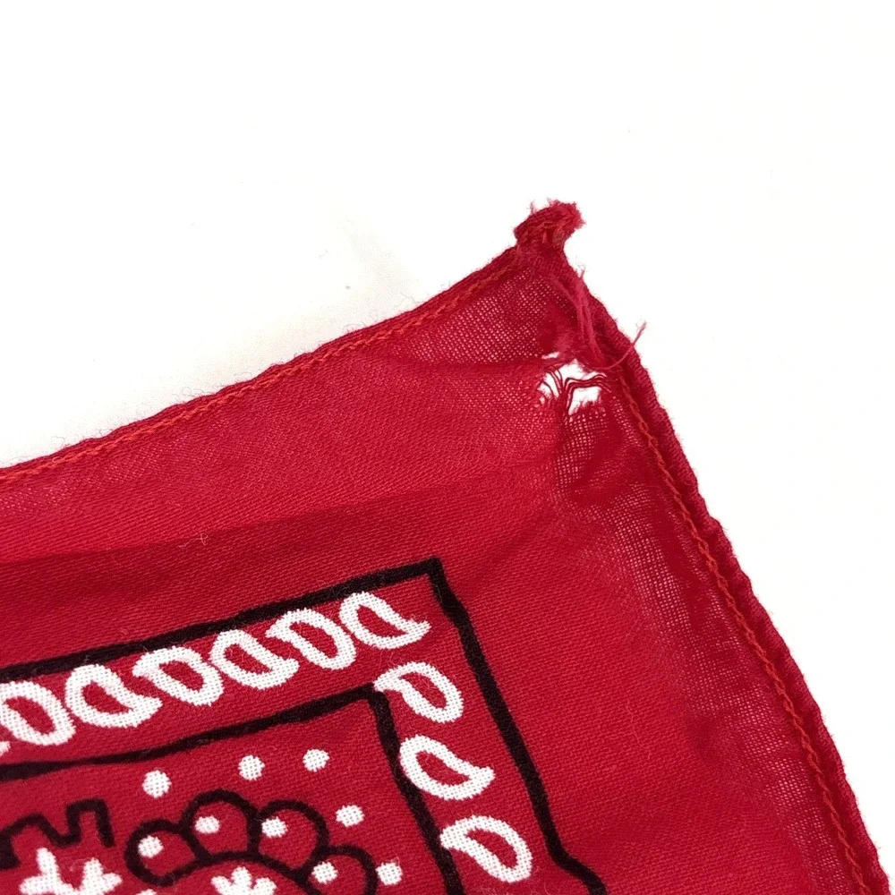 Vintage 13960 Paris Cotton Colorfast Red Scarf Bandana LOT 19